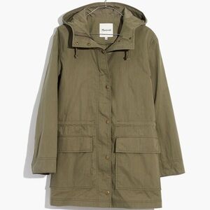 Madewell Anorack Raincoat in Olive Green